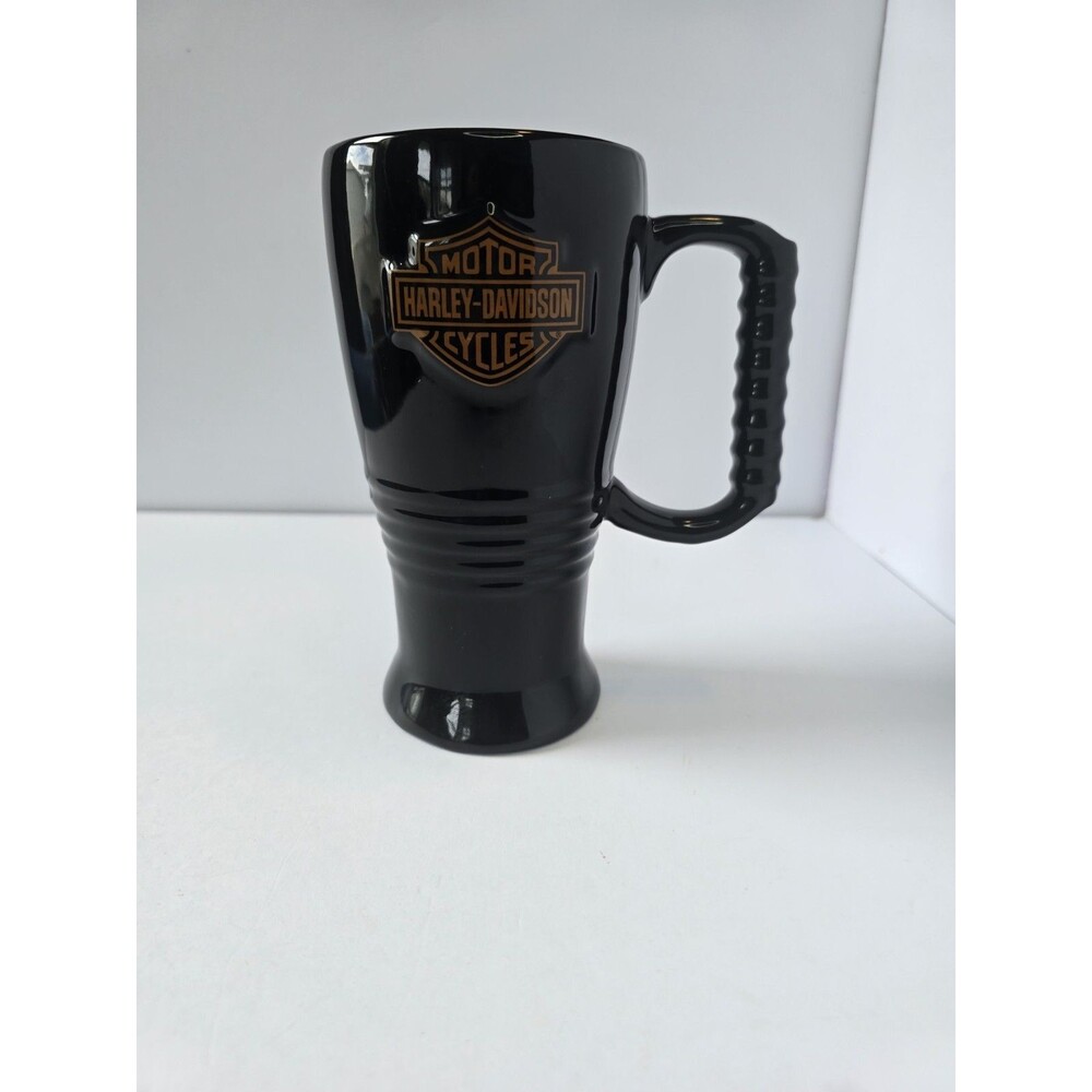 Harley Davidson Black Orange SHIELD Beer STEIN Coffee MUG Encore Group Ceramic